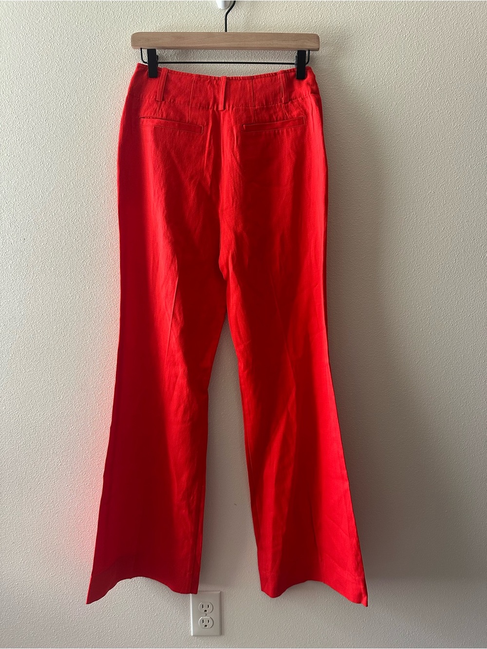 NWOT Apiece Apart Adi Wide Leg Trouser tiger lily red orange linen blend size 0 - Picture 9 of 9